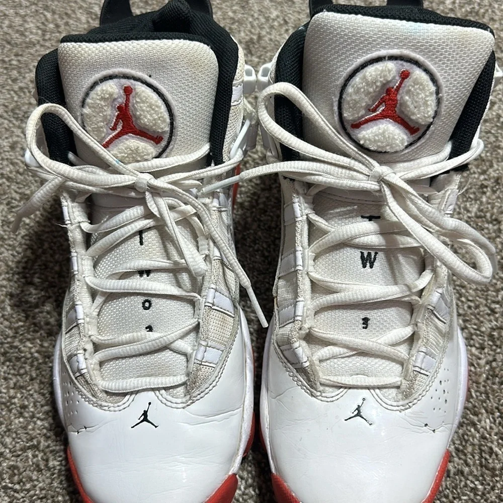 Nike air Jordan 6 Rings white University red black 6.5Y